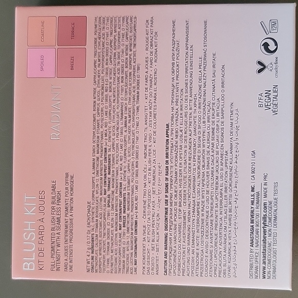 Anastasia Beverly Hills Blush Kit Radiant Palette Vegan Cruelty Free 4 Shades - Picture 9 of 9
